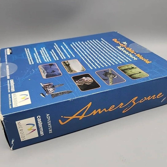 AmerZone PC Game Big Box Ubisoft Windows 95 98 ME 2001 Box & 4 CDs - Picture 3 of 9